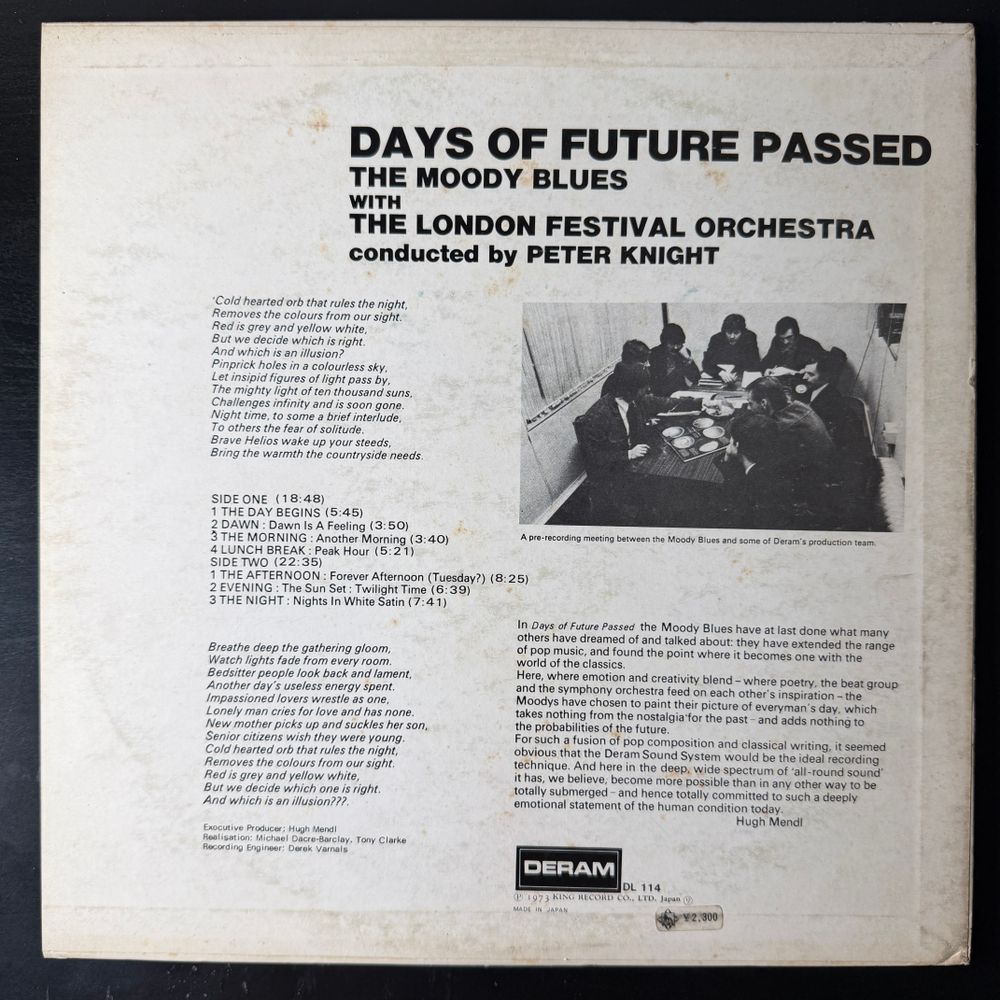 The Moody Blues ‎– Days Of Future Passed (Япония 1973г.) Т
