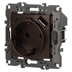 Розетка ЭРА Серия 12 12-4108-13 2P+E 16A-250В со шторками с USB type-A+C 5В-3А бронза