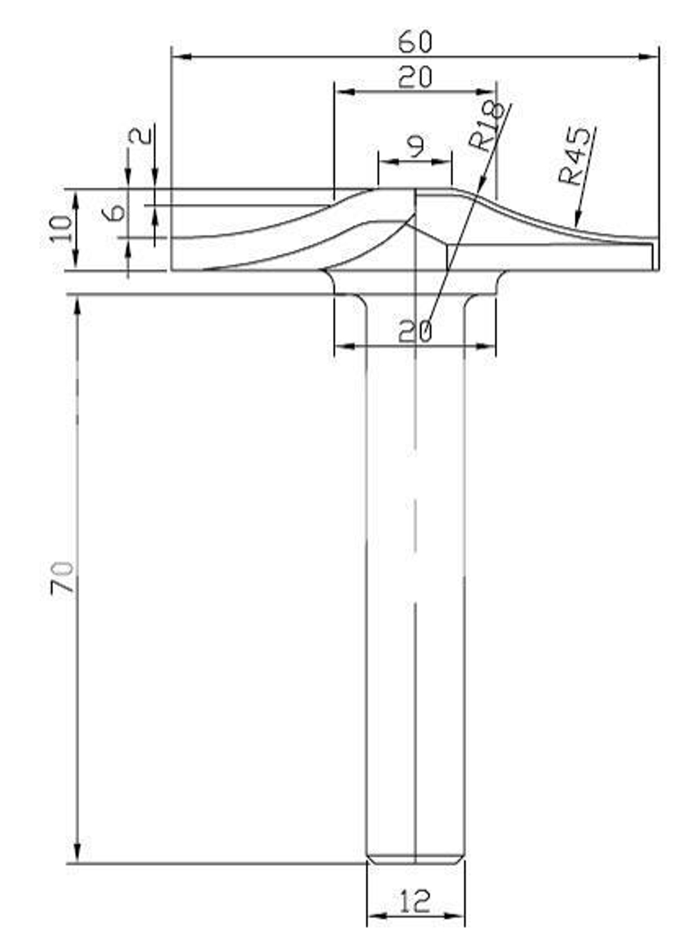 PCD фреза D.60x6x83 S.12