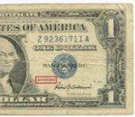 Банкнота США 1 доллар (серебряный сертификат) 1957 Z 92361711 A. VG-F