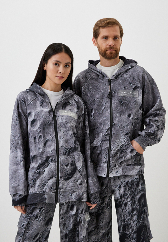 Худи на молнии с рукавом реглан, цвет Луна градиент