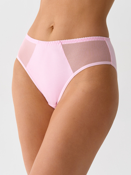 Набор трусов (2шт.) хлопок с вставкой из сетки розовый
