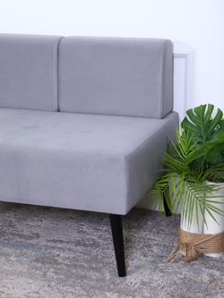 Диван "Twist" антивандальный велюр серый/венге