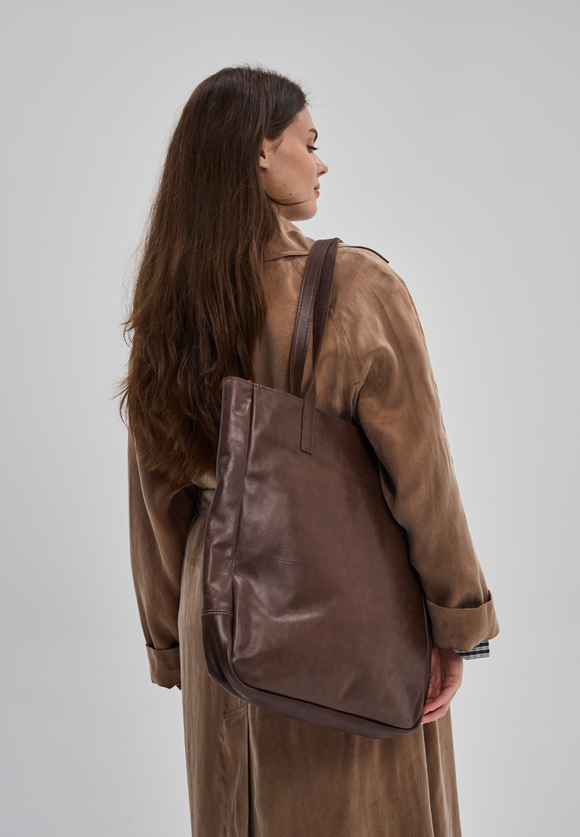 сумка шоппер темно-коричневый