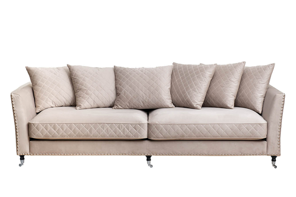 Диван треxместный Garda Decor Sorrento 250 светло-серый велюр