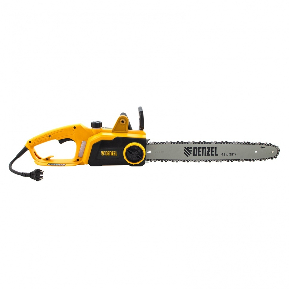 Пила цепная электрическая EDS-2200P, 2.2 кВт,поперечная, шина 45 см, шаг 3/8, паз 1.3 мм, 63 звена Denzel