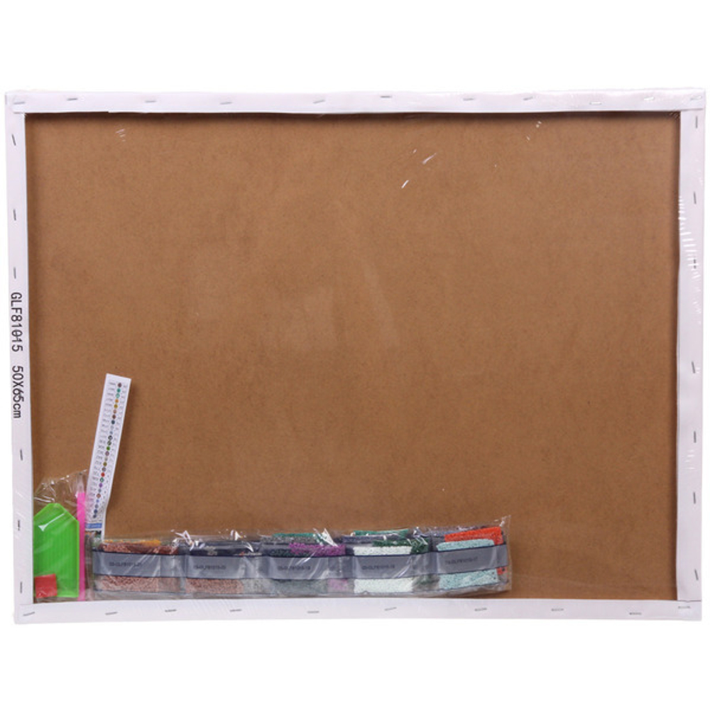 Алмазная мозаика на подрамнике с полным заполнением «МИР ЯРКИХ КРАСОК», семья тигров, 50*65см