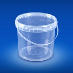 Ведро с пластиковой ручкой 2,6л + крышка с замком прозрачное