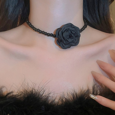 Чокер жемчуг с бантом, черный