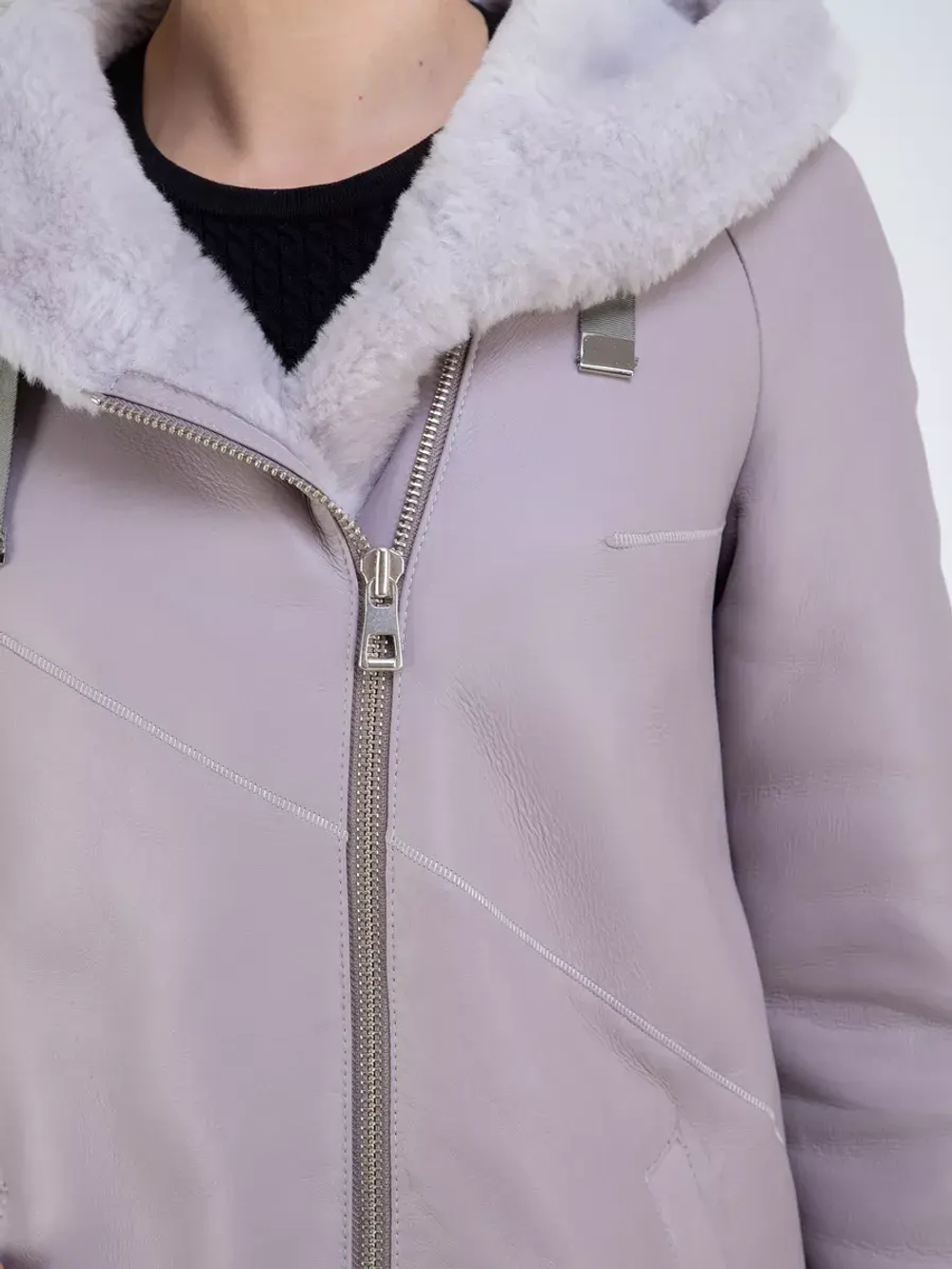 Дубленка зима натуральная удлиненная с капюшоном