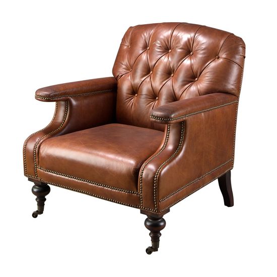 Кресло Chester 5163 из коньячно-коричневой кожи