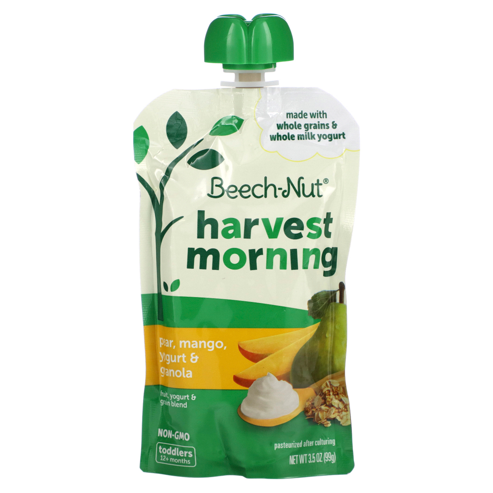 Beech-Nut, Фрукты, смесь йогурта и злаков, Harvest Morning, для детей от 12 месяцев, груша, манго, йогурт и гранола, 99 г (3,5 унции)