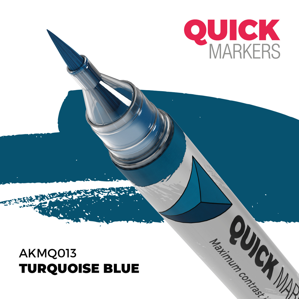 Акриловый маркер AK Interactive Quick Marker Turquoise Blue