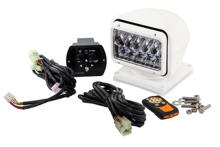 Прожектор с дистанционным управлением, белый корпус, светодиодный, брелок и джойстик, модель 220