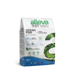 Alleva holistic puppy/junior ocean fish mini сухой корм для щенков и юниоров с океанической рыбой, коноплей и алое вера - 800 г