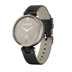 Lily кремово-золотистый безель, черный корпус и итальянский кожаный ремешок