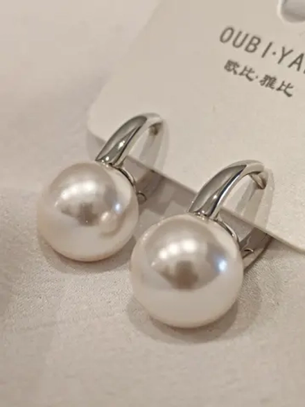 Серьги Oubi Yabi «Жемчужина» Silver
