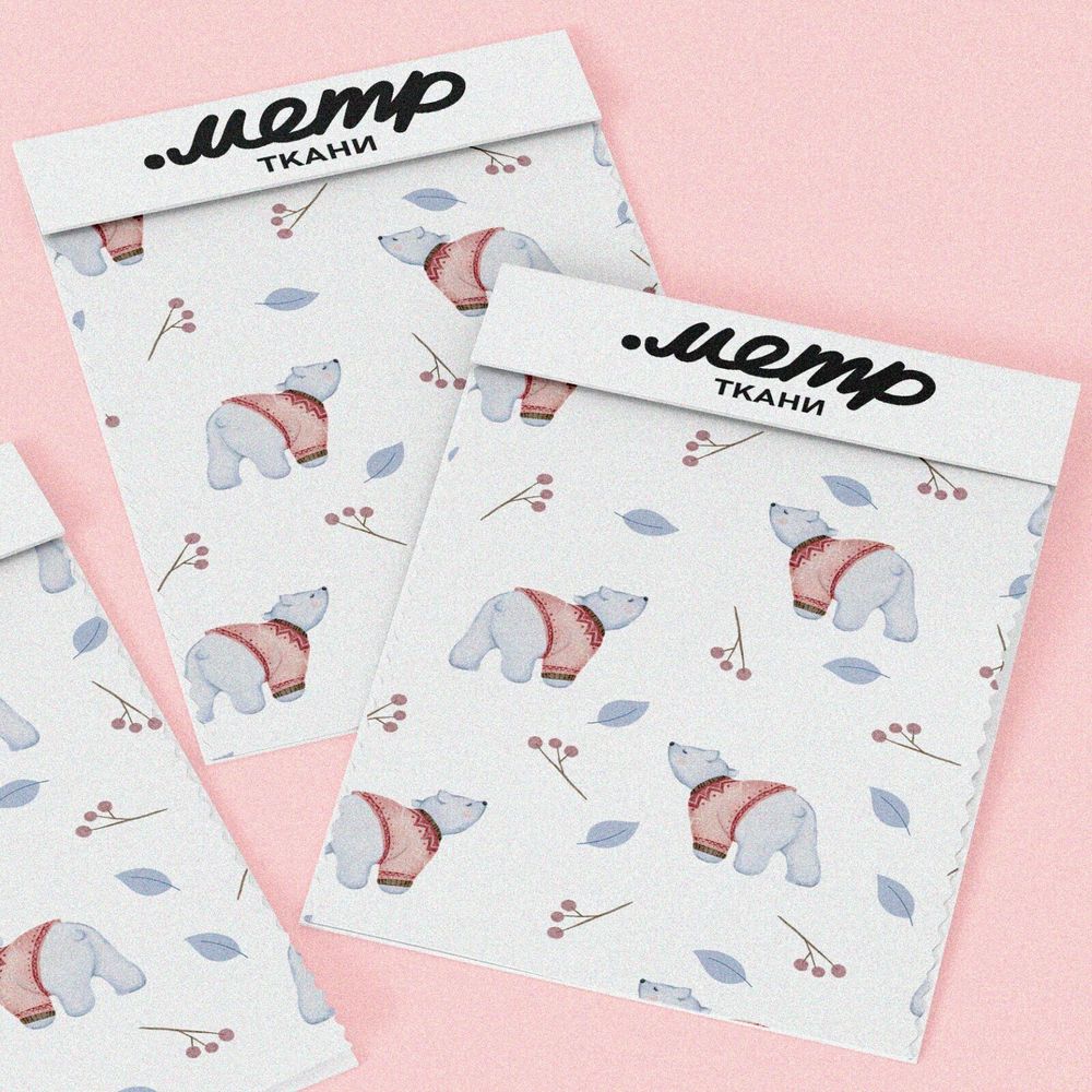 Ткань барби белые медвежата в свитере