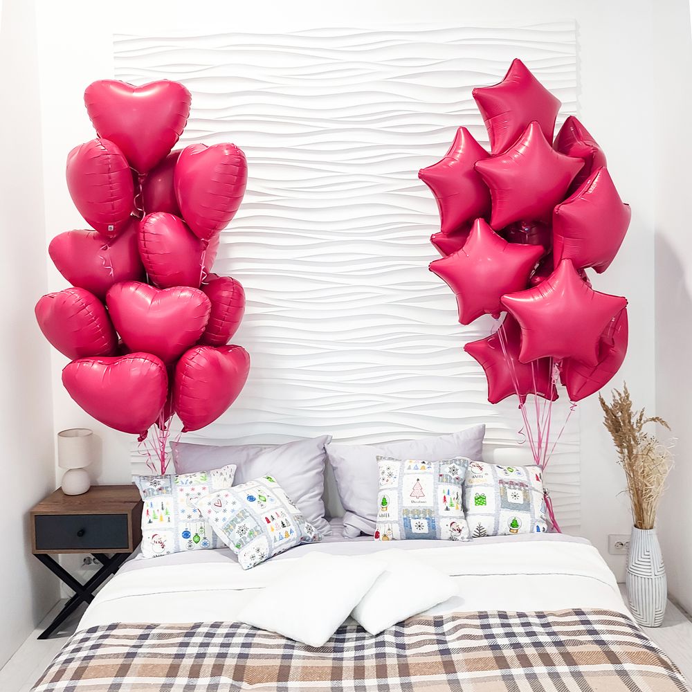 Шар (19''/48 см) Звезда, Viva Magenta, Сатин, 1 шт.