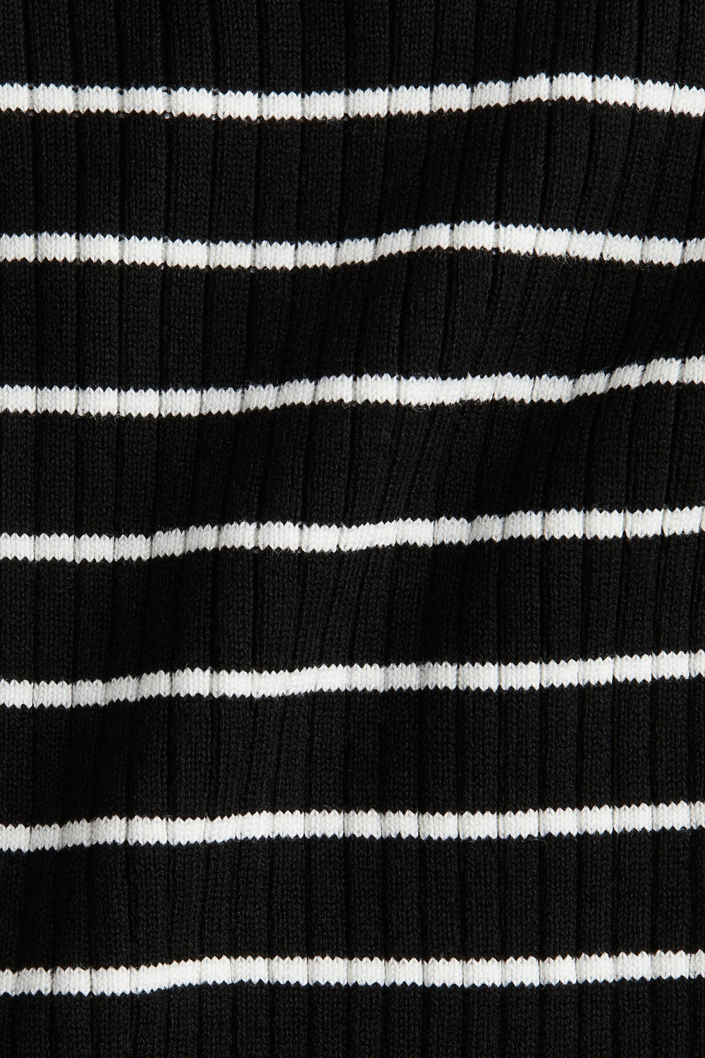 H&M Топ трикотажный эластичный, черный/белый