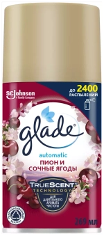 Glade Сменный баллон для автоматического освежителя Пион и сочные ягоды, 269 мл