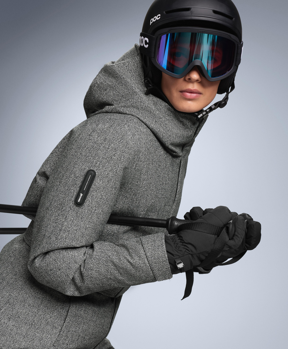 Oysho Водостойкая куртка FELLEX® Wool Blend SKI, антрацитово-серый