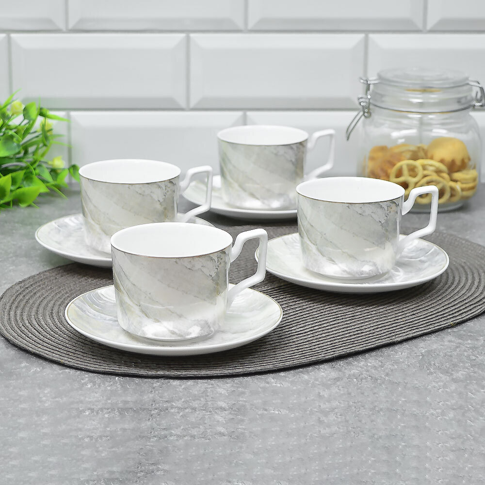 Чайный набор 8 предметов 230мл "Marble"