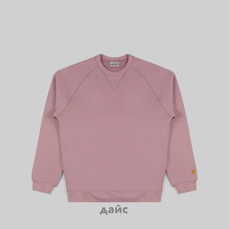Толстовка мужская Carhartt WIP Chase Sweatshirt артикул:I033660_glassy_pink - купить в магазине Дайс