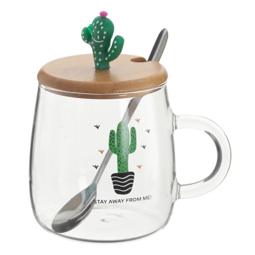 GAEM Кружка с крышкой и ложкой, 470 мл, L11 W8,5 H13 см, 3в.