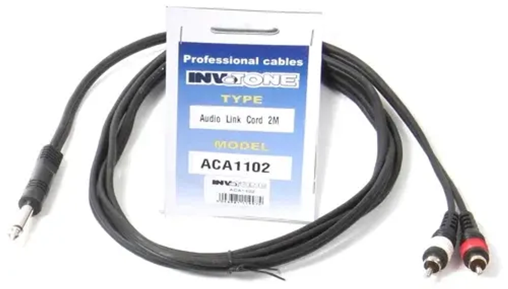 Invotone ACA1102 - Аудио кабель, mono jack 6,3 &lt;-&gt; 2 x RCA, длина 2 м