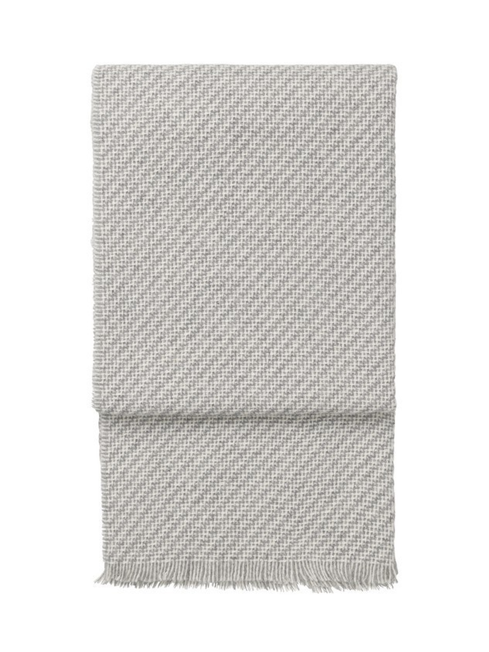 Плед 130х190 Elvang Diagonal White-Light Grey