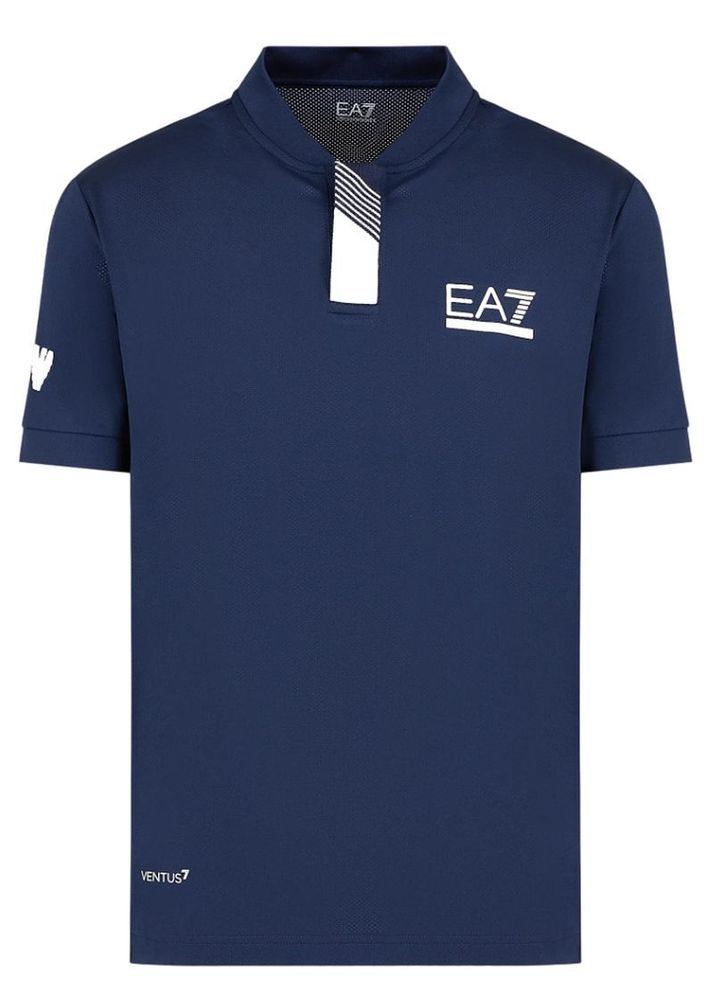 Мужское теннисное поло EA7 Man Jersey Jumper - navy blue