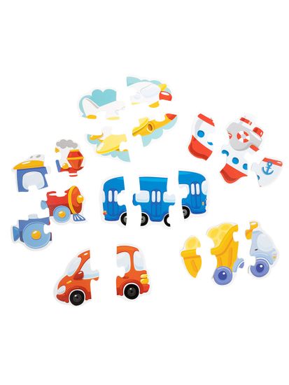 Пазлы контуры "Транспорт" 6 фигурок Baby Toys (мягкие)
