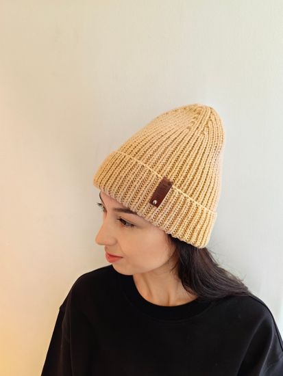 Шапка LuNa Fire Беж hand made 100% меринос