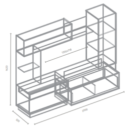 Гостиная "Трио" (белый лофт/бетон пайн темный), ЛДСП, Велес