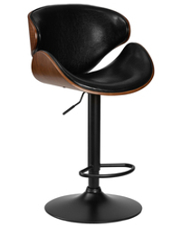 Стул барный DOBRIN KARTER BLACK, коричневый орех дерево (BWW), черный PU