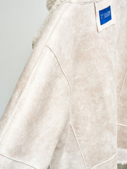 Шуба женская из шерсти мериноса чебурашка тедди, белая, SilverFox