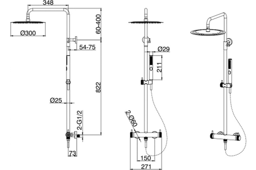 Душевая стойка Allen Brau Fantasy 5.11001-00 хром