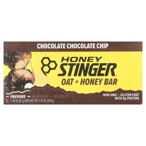 Honey Stinger, Овес + мед, шоколадная крошка, 12 батончиков, 42 г (1,48 унции)