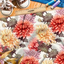 Ткань премиум шифон золотая хризантема