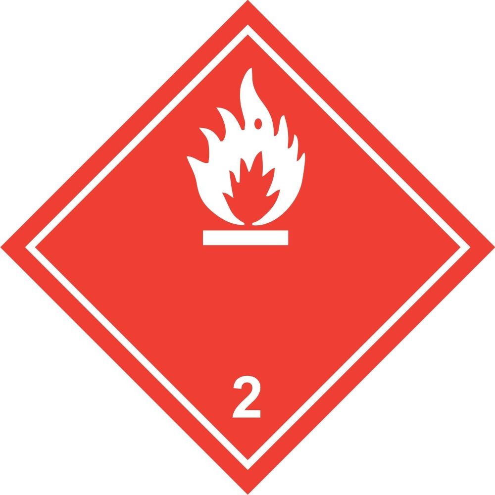Знак-наклейка DG10 Легковоспламеняющиеся газы белая