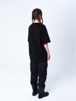 Футболка с принтом "Кот Баюн". Черная