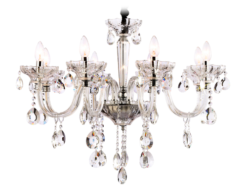 Подвесная люстра с хрусталем TR4906/8 CH/CL хром/прозрачный E14/8 max 40W D760*639