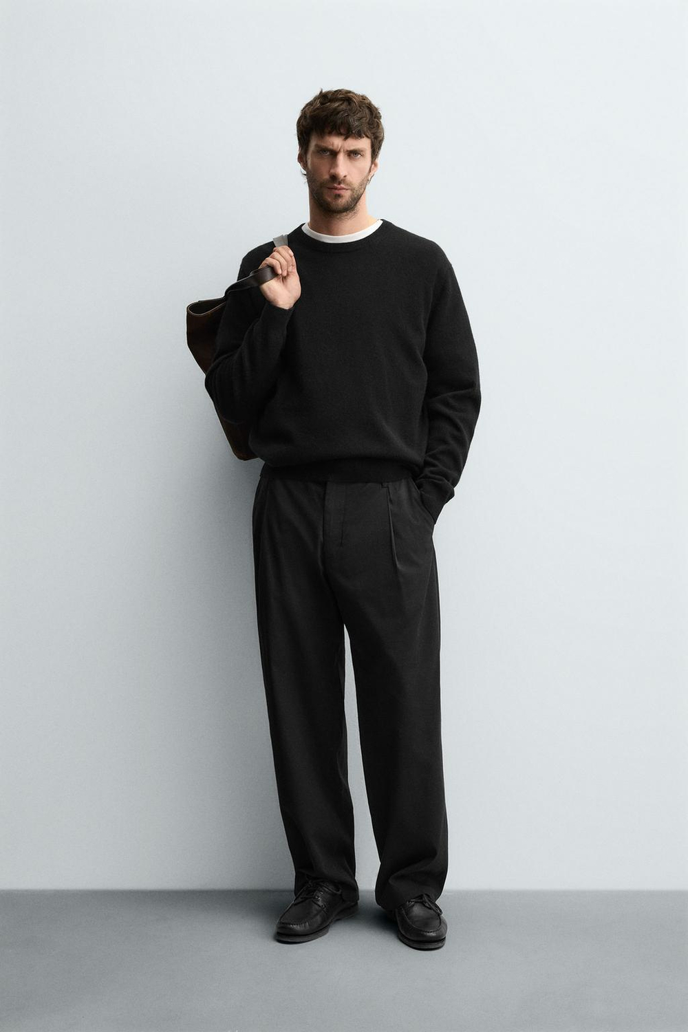 ZARA СВИТЕР ИЗ 100% КАШЕМИРА, ЧЕРНЫЙ