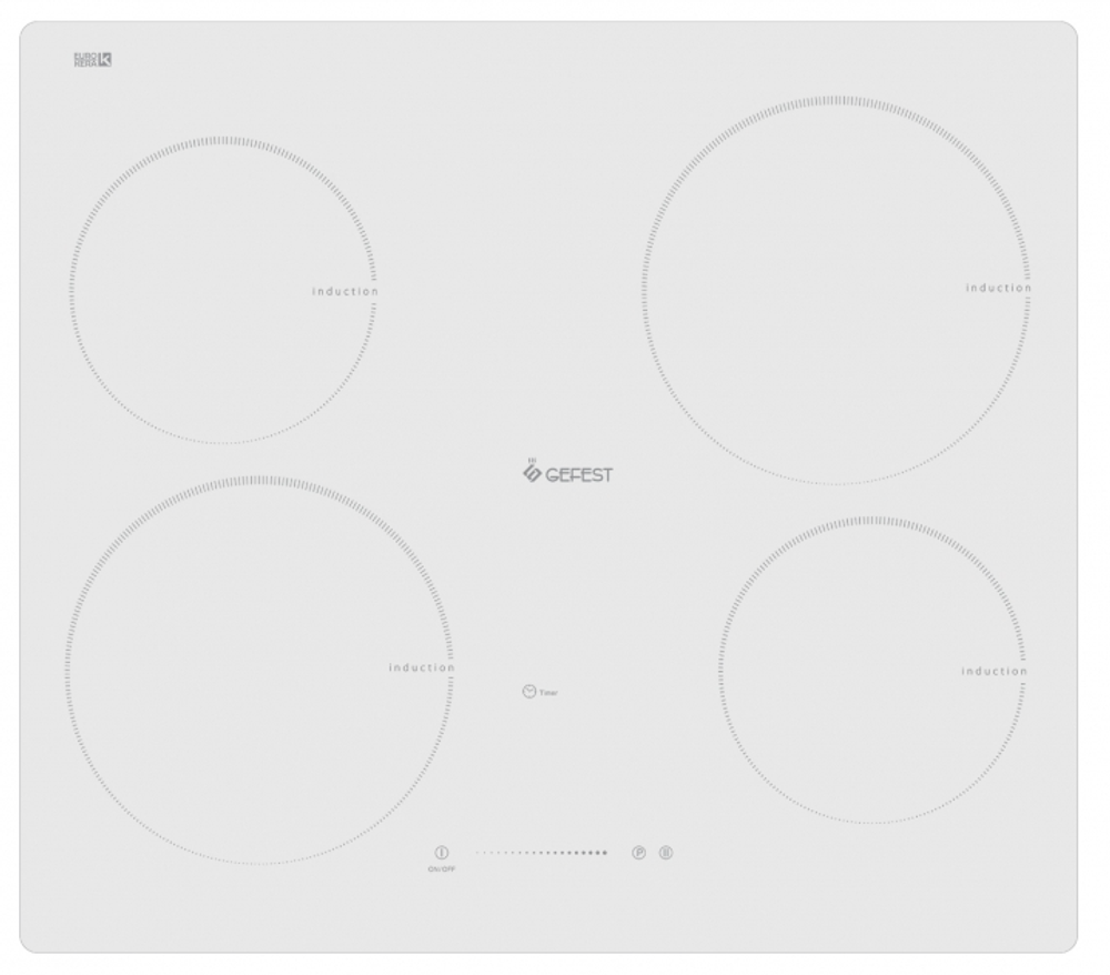 Поверхность варочная  Гефест СН 4232 К12 (белая панель индукц.нагр)