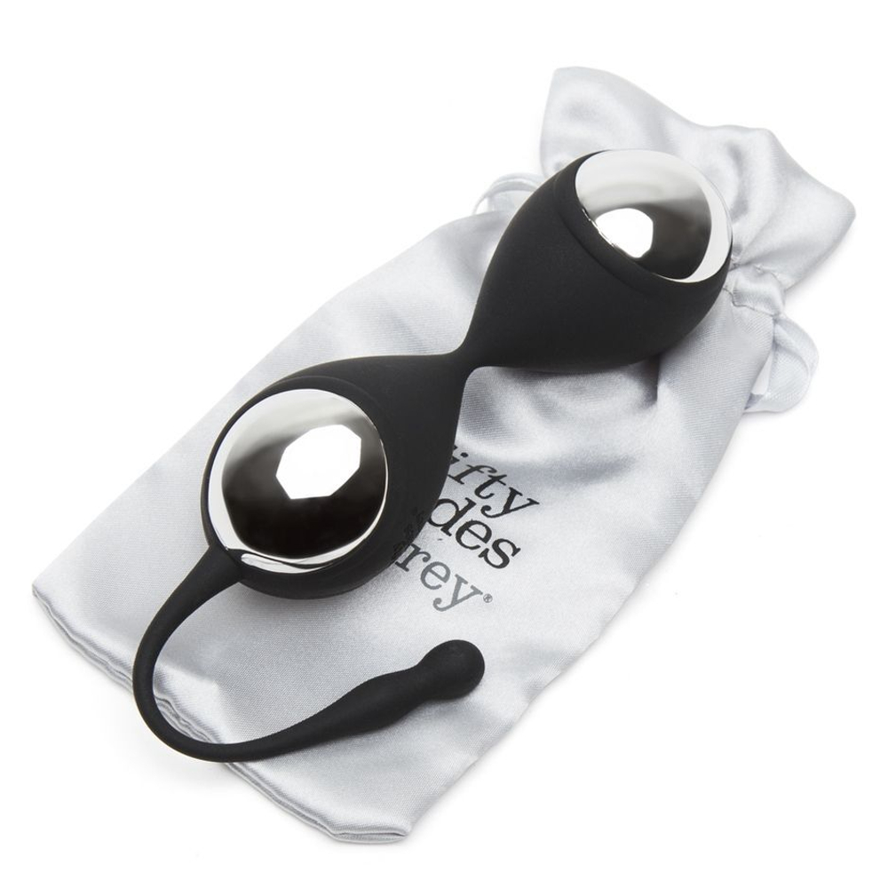 Черно-серебристые вагинальные шарики Inner Goddess Kegel Toner Balls (Цвет: черный с серебристым)