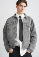 Carhartt WIP HELSTON - Джинсовая куртка - Чёрный