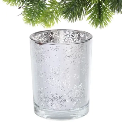 Подсвечник «Снегопад» 10*12,5 см, Серебро