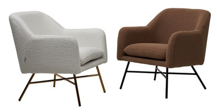 Кресло М-City DISAUR Шип (Sheep) Nini-01 Белый, Teddy, Золотой каркас