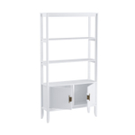 Стеллаж «Бридж» сквозной широкий с 2 дверями белый лак